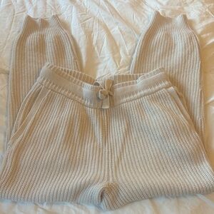 Paradis Perdues Aurele ivory knitted jogger pant